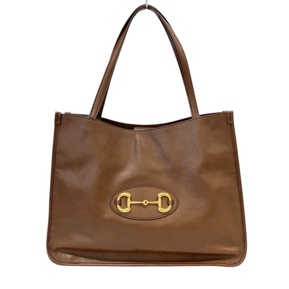 GUCCI Horsebit 1955 Leather Tote Bag 623694 Brown Women's